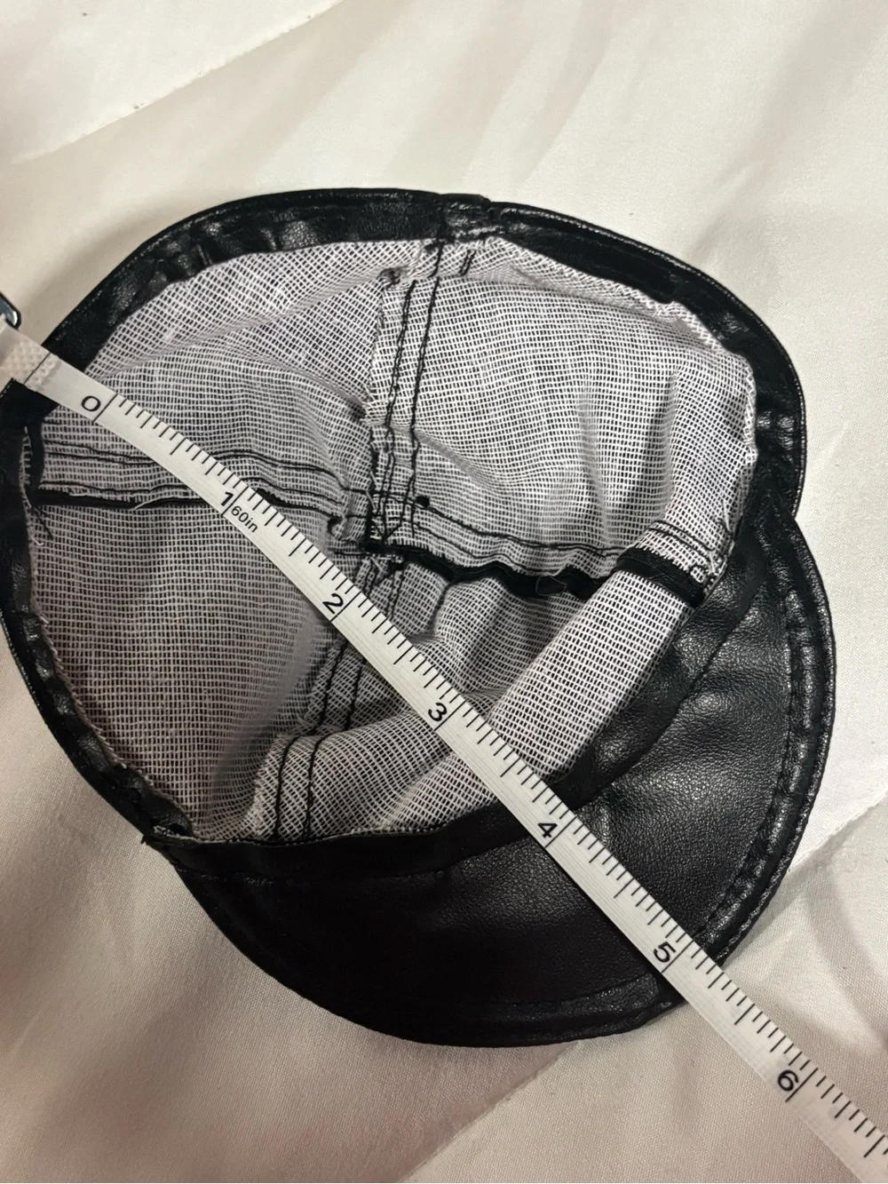 18” doll Black Faux Leather Newsboy Cap